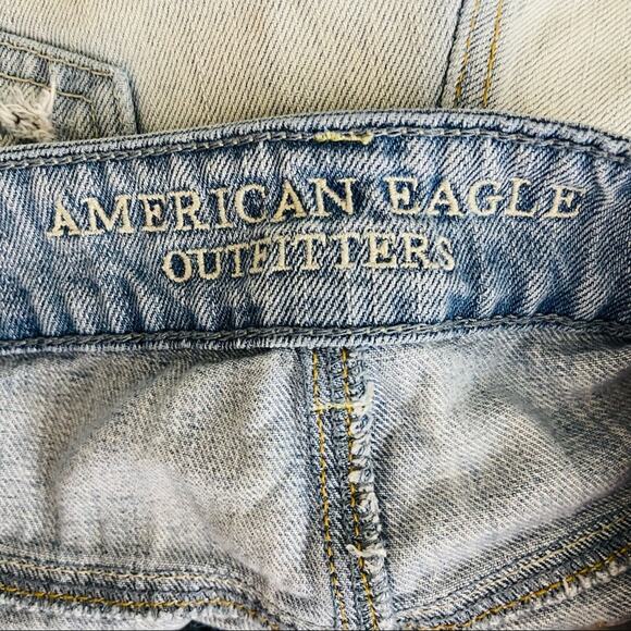 AEO blue distressed cutoff festival western boho denim jean shorts 2 - Picture 5 of 6